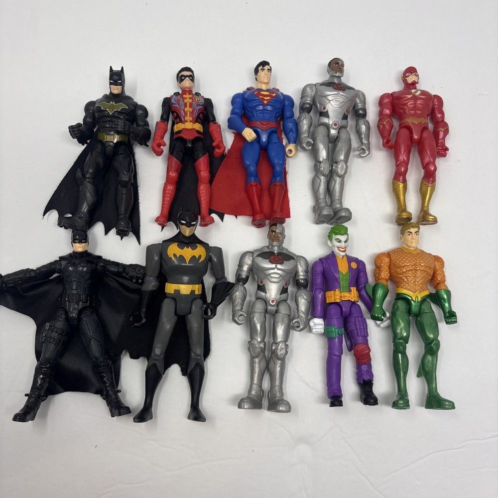DC Comics Justice League 4″ Spin Master Action Figures Lot of 6 Batman Cyborg
