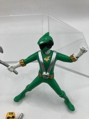 Lot of 4 Bandai Power Rangers Jungle Fury Green Blue Red Yellow 3.5″ w/ Weapons