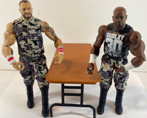 WWE Mattel Figure Lot Elite 45 The Dudley Boys Bubba Ray & D-Von Wrestling Table