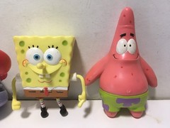 Spongebob Squarepants Bendable Figure Lot of 4 Squidward Mr Krabs Patrick 2001-2