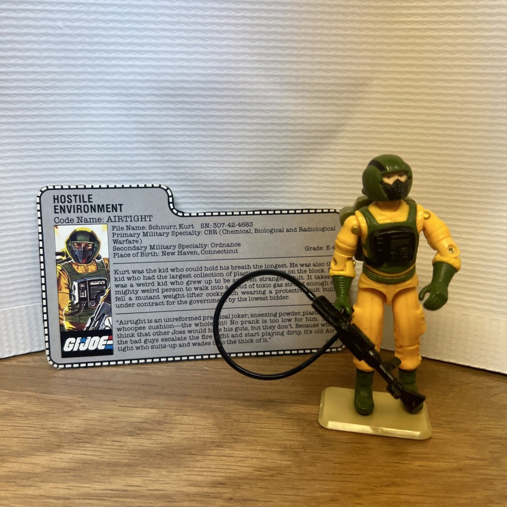 1985 AIRTIGHT V1 100% Complete File Card Vintage Figure GI Joe Hasbro ARAH
