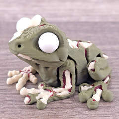 Zombie Frog 3D Printed Articulated Flexi Fidget Toy Mini Desk Pet Halloween