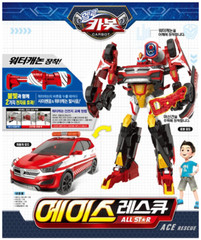 Hello Carbot Ace Rescue 에이스 Santafe All Star Transforming Robot Action Figure