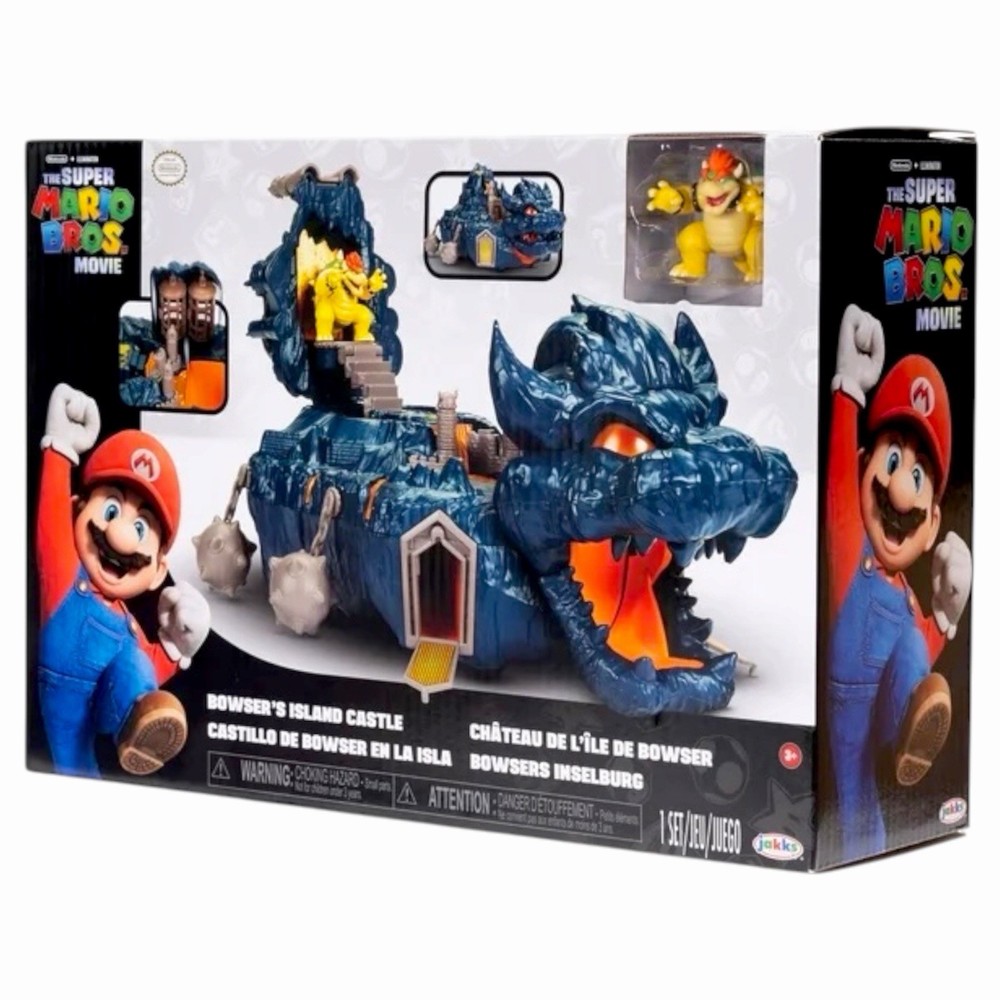 Nintendo Super Mario Bowser’s Island Castle Figure Playset Jakks Pacific New