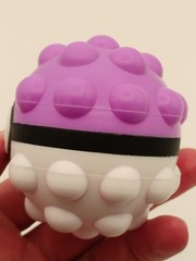 Pokemon Nintendo Knobby Silicone Purple Pokeball Stress Ball, Fidget Ball
