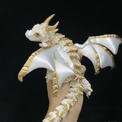 3D Printed Crystal Dragon Flexible Articulated Dragon Fidget Toys Desktop Decor