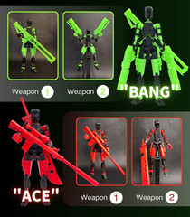 4-Pack T13 Action Figure Set,7 Inch Multi-Colored Titan 13 Robot, Dummy 13, 3D P