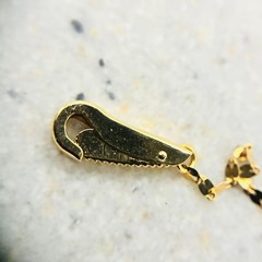 18K Yellow Gold One-Touch Hook Chain Necklace, Pin Chain, Approx. 50cm, Petal