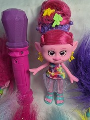 12 Pc. Mixed Lot Hasbro Dreamworks Trolls Dolls *2022 Keychains Microphone Toys