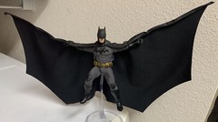 batman mezco one12 custom wired drape leather cape 1:12 NOT FIGURE
