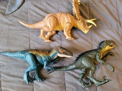 Big Jurassic World Toy Dino Lot Indominus T- Rex Mosasaurus Raptors Triceratops