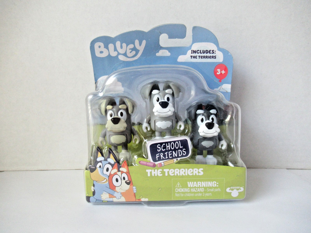 Bluey The Terriers 3-Pack School Friends Jo Dan Adam Figures Scottish New In Box