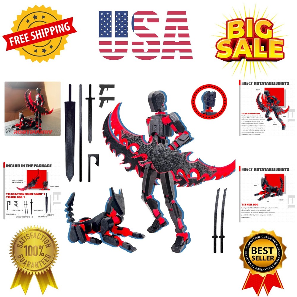 T13 3D Action Figure Set Assembly Completed,Dummy Robot Titan 13 Action Figur…