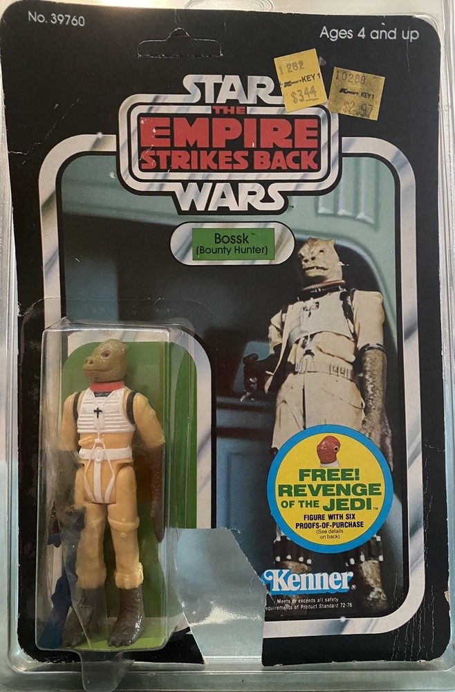 VINTAGE KENNER STAR WARS 1980 BOUNTY HUNTER BOSSK MOC TESB 48 BACK CUT CARD
