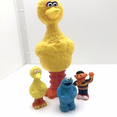 Vintage Sesame Street Figures Muppets Grover Big Bird Die Cast Toys Cake Toppers