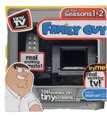 2 PACK Tiny TV Classics Family Guy Edition Real Working Mini Television