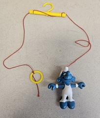 Vintage 1980s Schleich Peyo SMURFS Sports Gymnastics RINGTURNER Figure