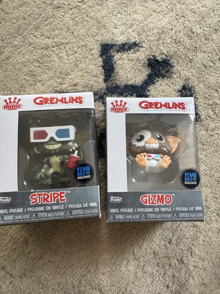 Funko Minis Gremlins Gizmo & Stripe 3D Glasses Five Below Exclusive Lot of 2
