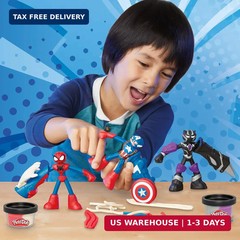 Play-Doh Marvel Hero Adventure Playset, 3 Marvel Action Figures with Wearable To