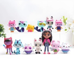 13pcs Gabby’s Dollhouse Model Action Figure Toys PVC Dolls Cake Topper Decor Set