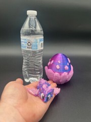 3D Printed Glow Mini Crystal Dragon & Egg – 4″ Flexi Articulated Toy