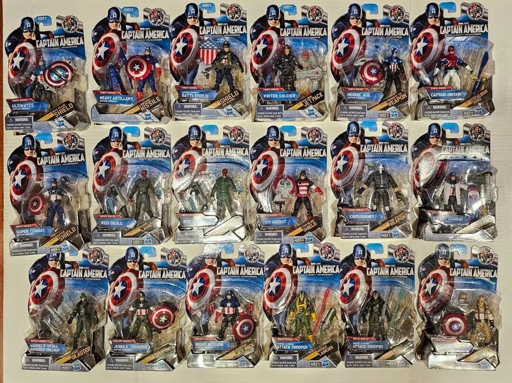 CAPTAIN AMERICA The First Avenger COMPLETE SET LOT Comic, Movie, Concept Figures