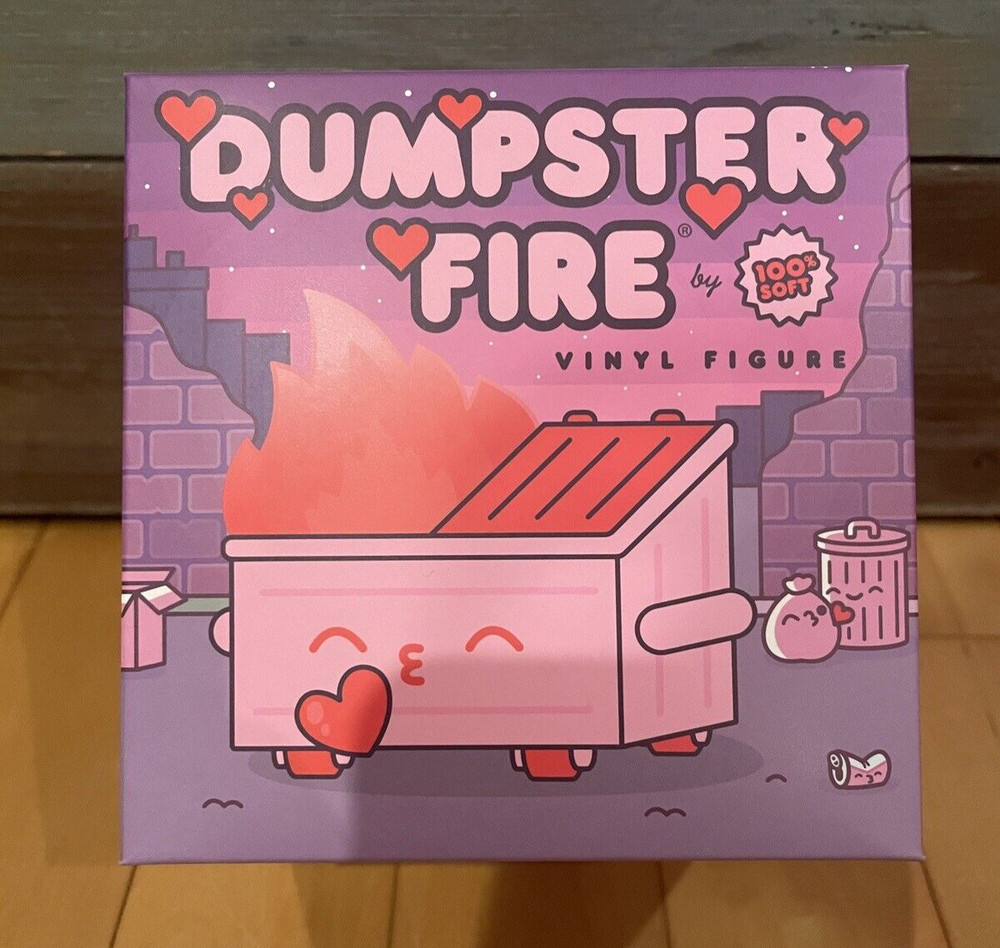 100% Soft Lil Dumpster Fire Kiss Me I’m Trash Valentine’s Day Pink Vinyl Figure