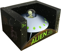 Alien Glow-In-The-Dark UFO Space Ship and Bendable Action Figure Toy