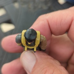 Military Soldier Action Figure Posable w/ Helmet Yellow Harness