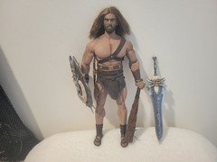Warrior/Barbarian Action Figure w/ Sword, Shield, Dagger Alt Head & Hands