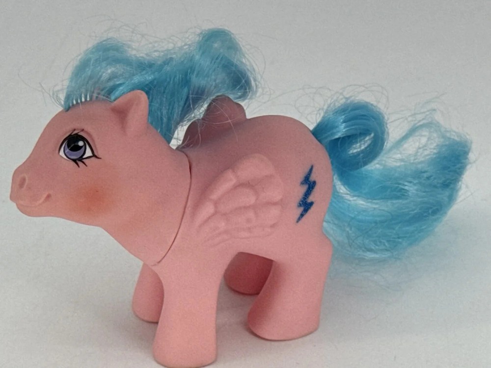 Hasbro Firefly My Little Pony G1 Pegasus Pink Blue Lightning 1983 White