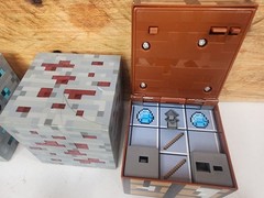 Lot of 8 Minecraft Figures Mattel Plus 3 Accessories Ore And Chest Puzzle
