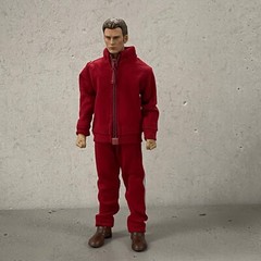 SU-TKST-RD-S: 1/12 Red tracksuit (Jacket, Pants) for 6″ slim body