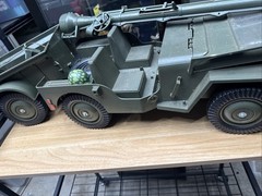 Vintage 1960’s G.I. Joe Military Jeep 7000 W/ Trailer, Spotlight, Cannon, Helm