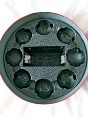 Bakugan Tin Metal Ball Storage Red and Gold with Inner Case 2008 Spin Master