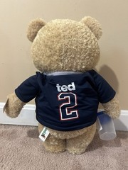 New Without Box “R” Rated Ted 2 Talking Plush Bear in Football Jersey