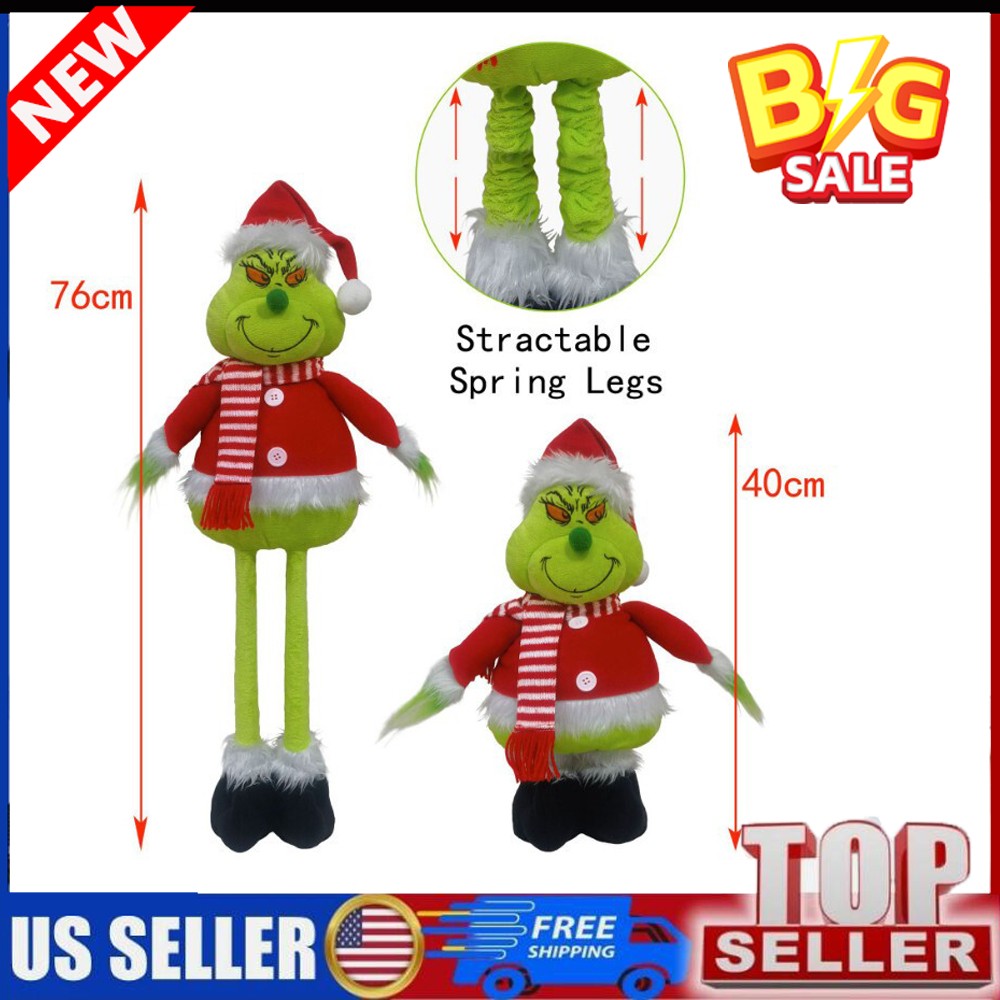 The Grinch Christmas Decoration with Extendable Legs NEW Extending Grinch US
