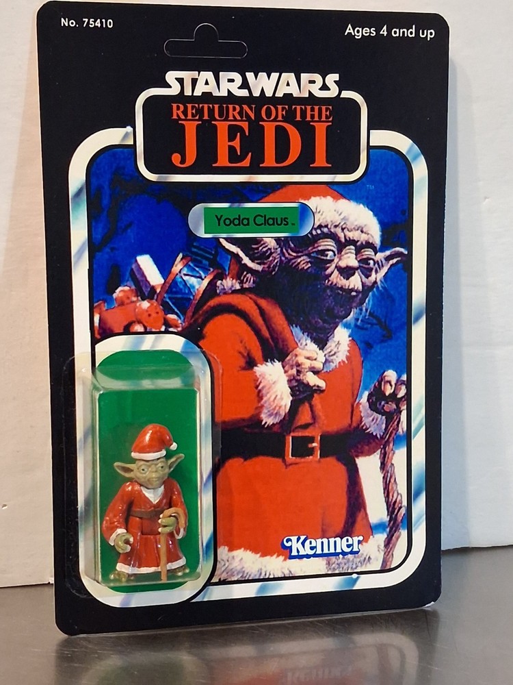 RARE CUSTOM STAR WARS YODA CLAUS SANTA 79 BACK FIGURE CAS 90+ MOC