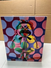 Ron English MC Supersized GLOW Red / Yellow 10″ vinyl figure, 2004 with box