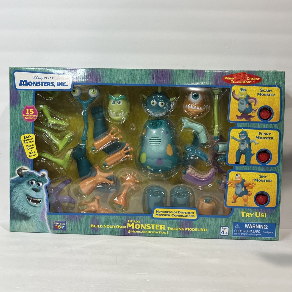 New Disney Monsters Inc Build Your Own Deluxe Monster Talking Model Kit Thinkway