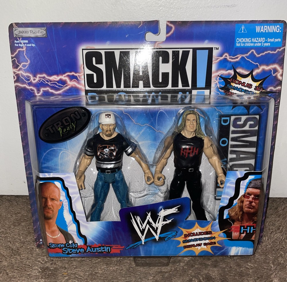 1999 WWE JAKKS PACIFIC SMACKDOWN STONE COLD STEVE AUTSIN TRIPLE H VINTAGE SEALED