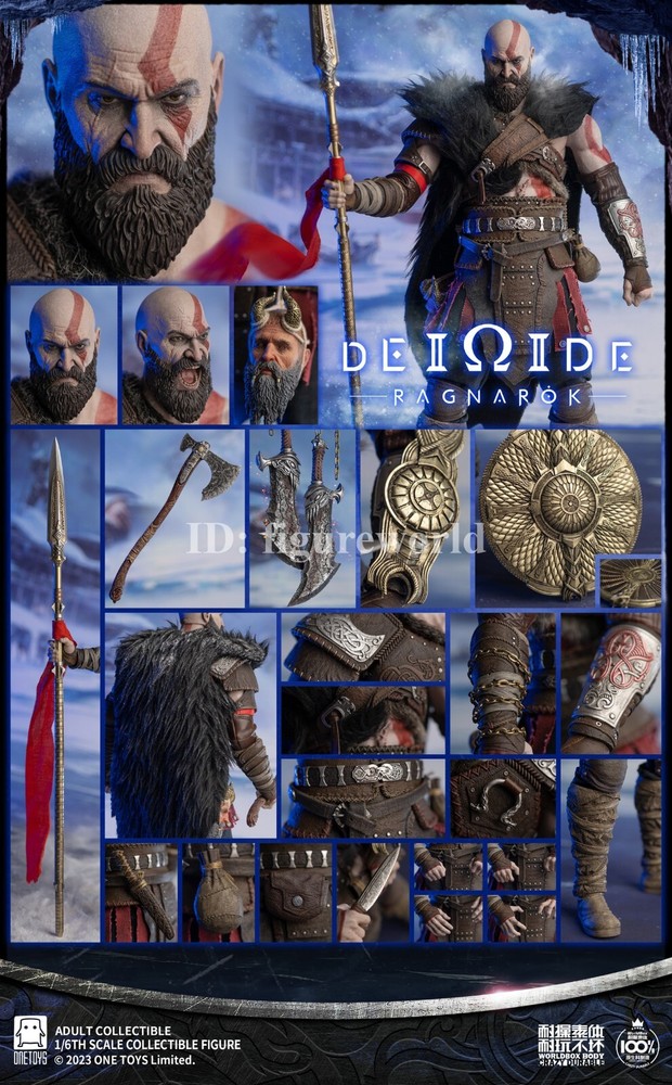In Stock Worldbox OT019 1/6 War God Kratos Male Action Figure Model Toy Reissue