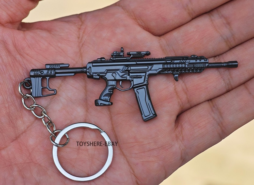 1/12 mini gun HK437 Assault Rifle full metal keychain toy gift 9cm battlefield
