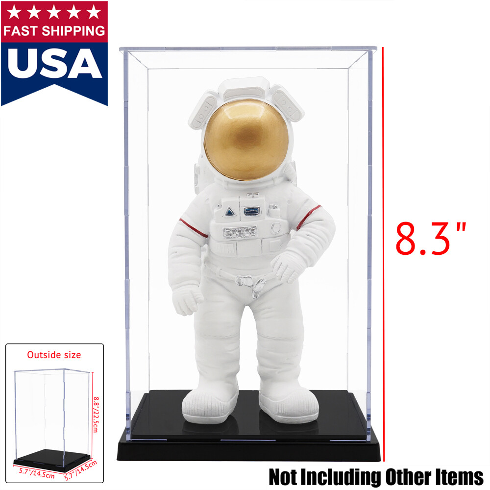 US 8.3″H Acrylic Display Box Plastic Base Self-Install Case Protection Dustproof