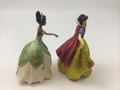 Disney Store Disney Glitter Princess Figures Lot of 2 Snow White Tiana Toy 3.5”