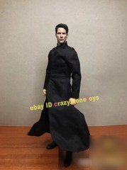 The Matrix Neo 1/12 Clothes Outfit Trench Coat Fit MEZ Action Figure Accessory