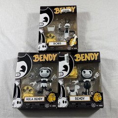 Jakks Pacific Bendy Action Figures Set Boris, Hula, Bendy NEW 3pk