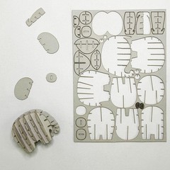 3D Paper Puzzle, Bruna Elephant, 36mm x 34mm x 43mm, 3D Art, Made in Japan