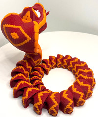 Sssnuggle the Cartoonish 3D Printed King Cobra Snake Figure
