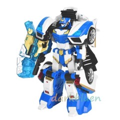 Metal Cardbot BLUE COP Transforming Police Car Robot Action Toy 6.8″